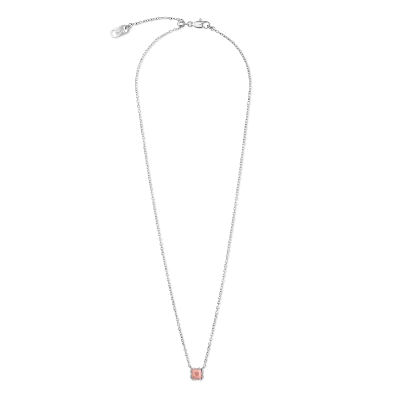 Birthstone July Necklace Rhodochrosite Silver