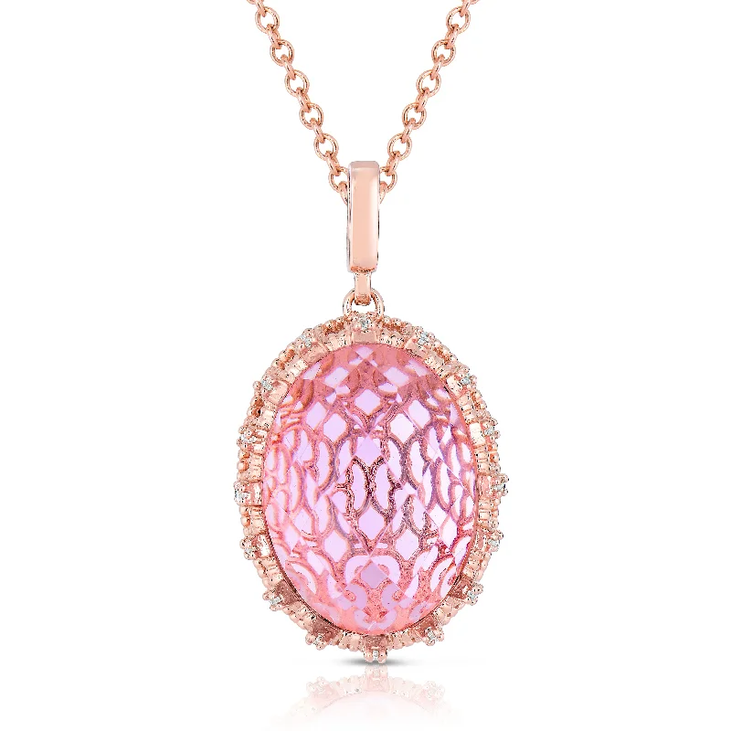 Chloé Pink Oval Tile Pendant