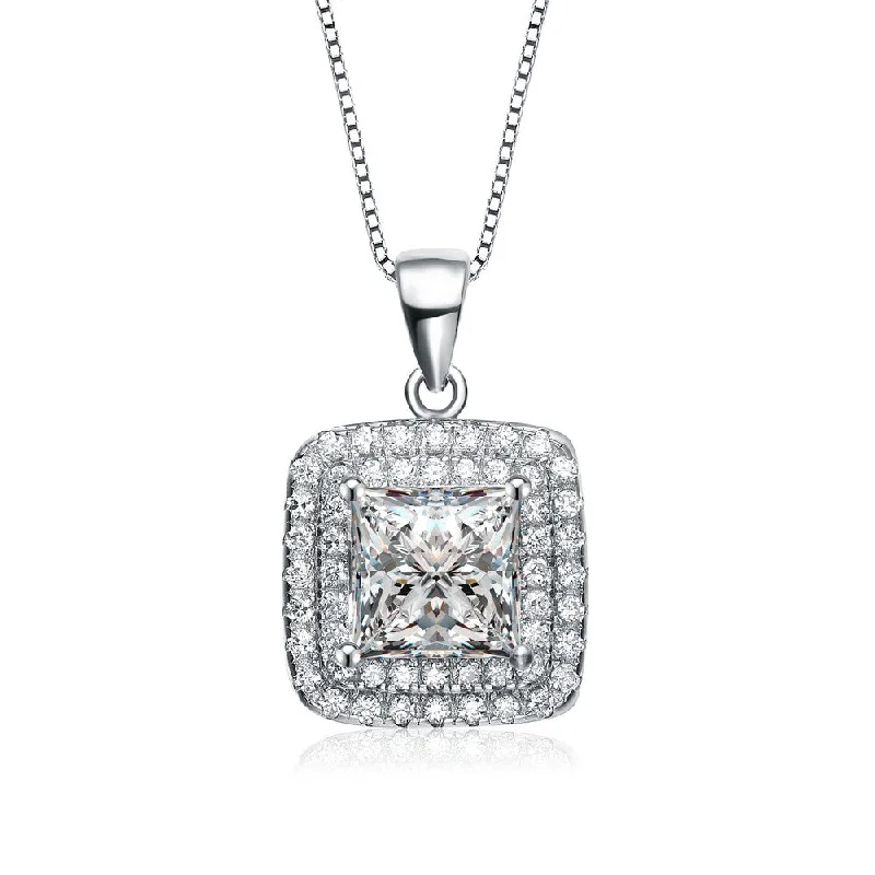 Caroline Rhodium Plated Square Limited Edition Pendant