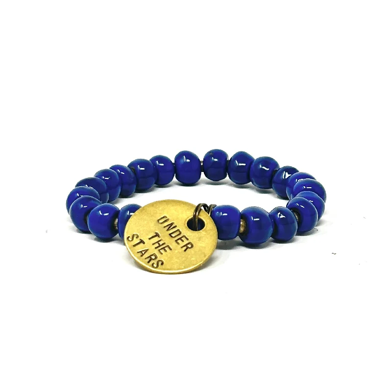 Deep Caribbean Blue Inspiration Charm Bracelet