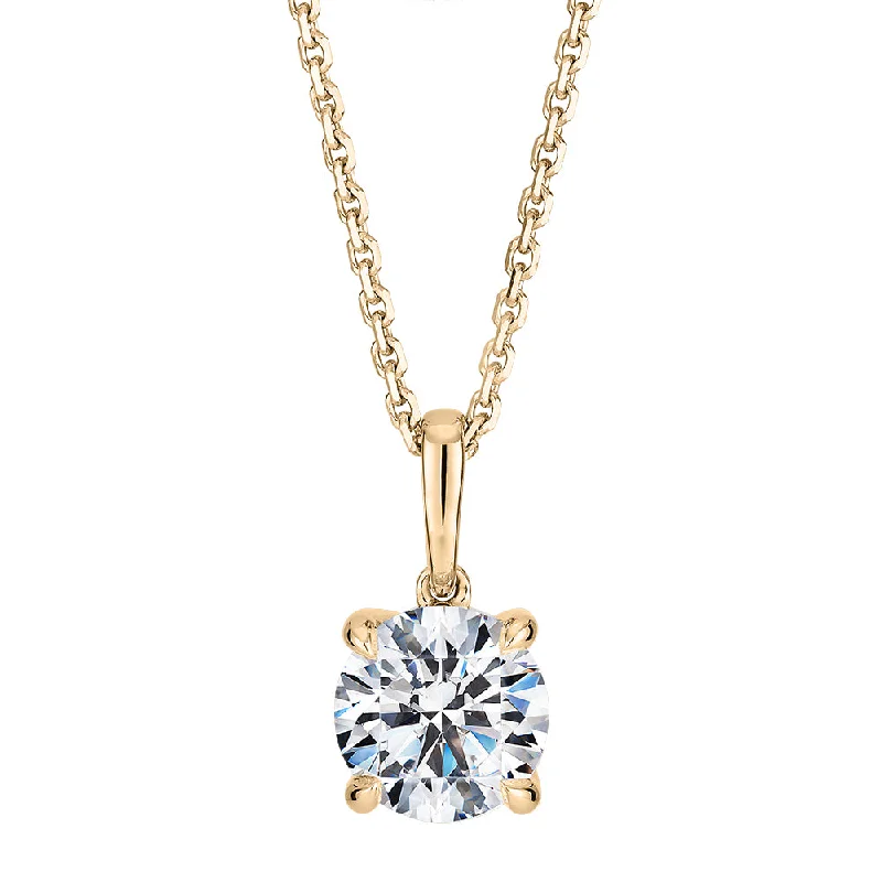 Signature Simulant Diamond 1.00 carat* round brilliant solitaire pendant in 10 carat yellow gold