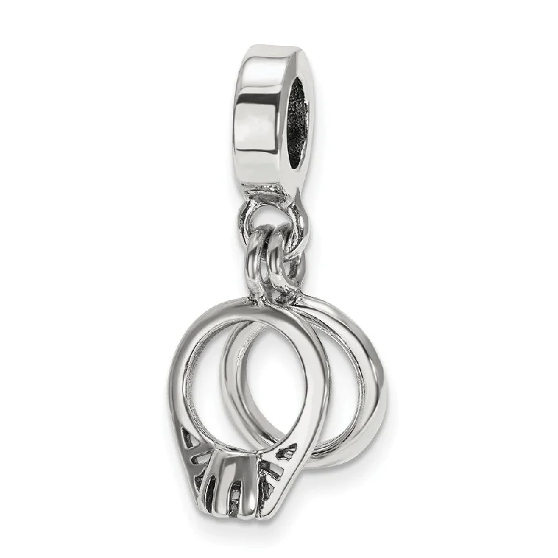 Sterling Silver and CZ Bridal Rings Dangle Bead Charm