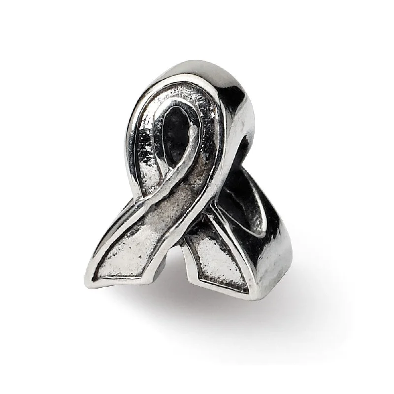 Sterling Silver Awareness Ribbon Bead Charm