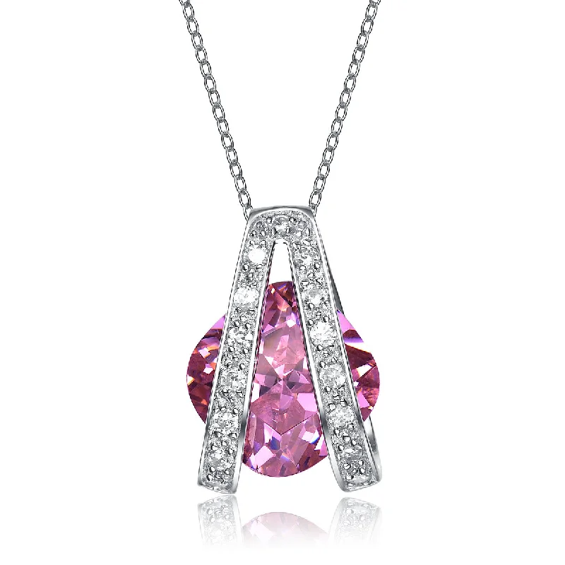 Marguerite Dainty Crossover Pink Pendant