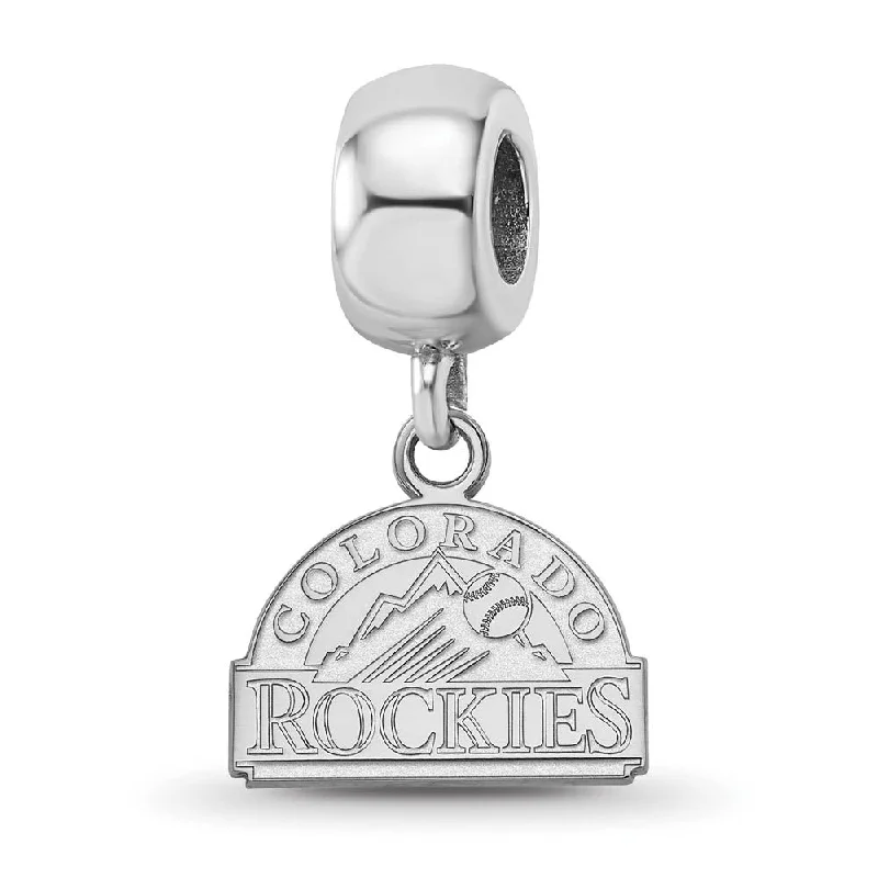 Sterling Silver Rhodium Plated MLB Colorado Rockies XS Dangle Bead