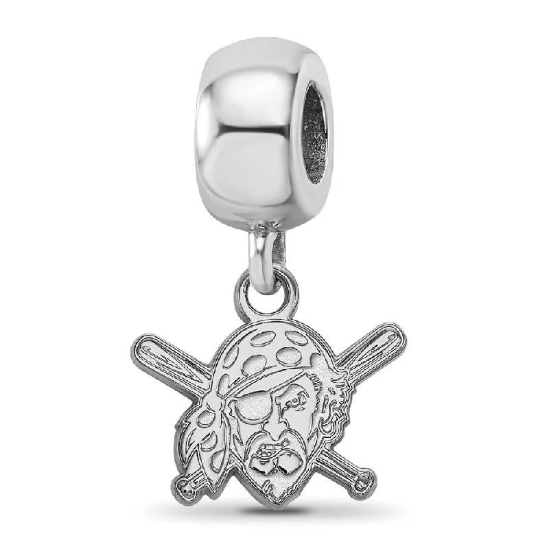 Sterling Silver Rhodium Plated MLB Pitts Pirates XS Dangle Bead Charm