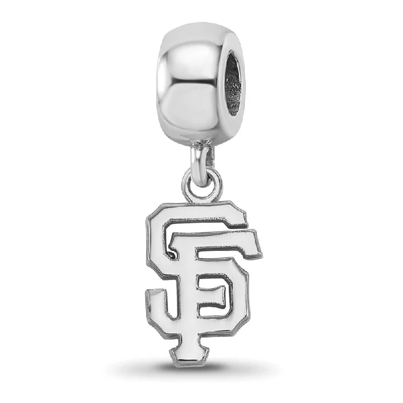 Sterling Silver Rhodium Plated MLB San Francisco Giants SM Dangle Bead