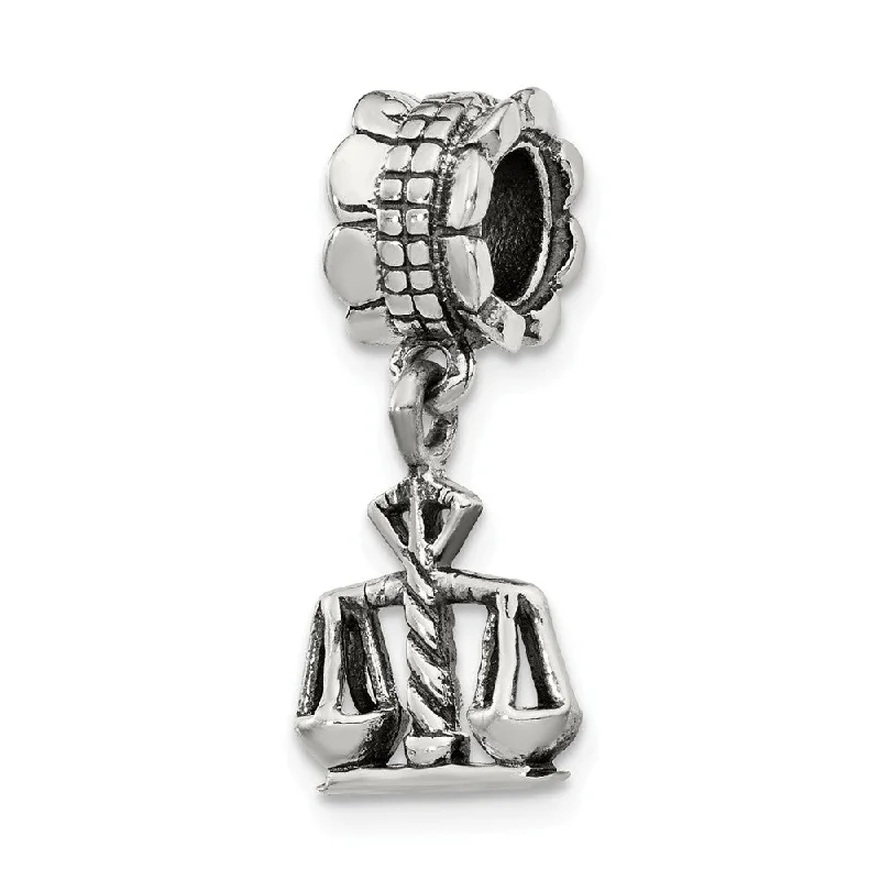 Sterling Silver Scales of Justice Dangle Bead Charm