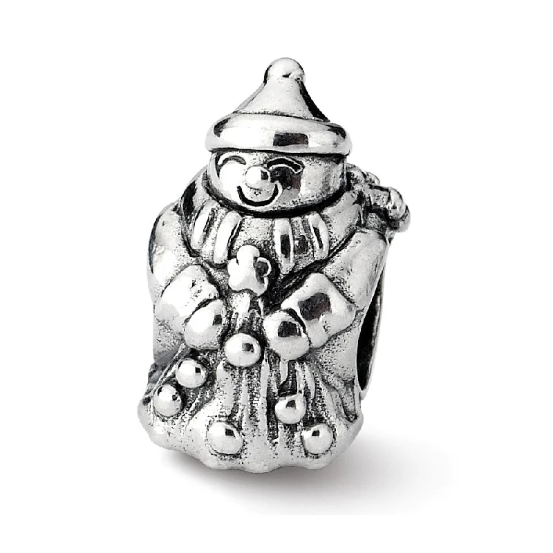 Sterling Silver Snowman Bead Charm