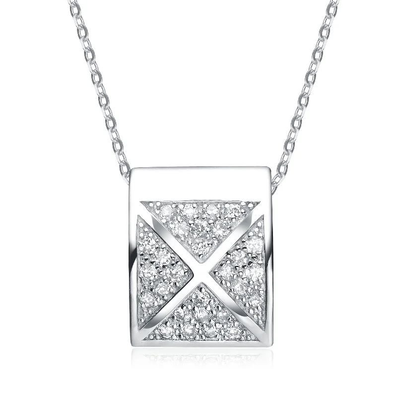 Sterling Silver White Cubic Zirconia Pendant