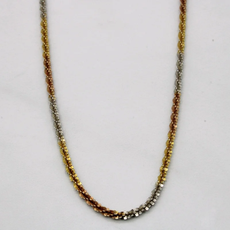 10k Tri Tone Gold Wheat Chain | 18" |