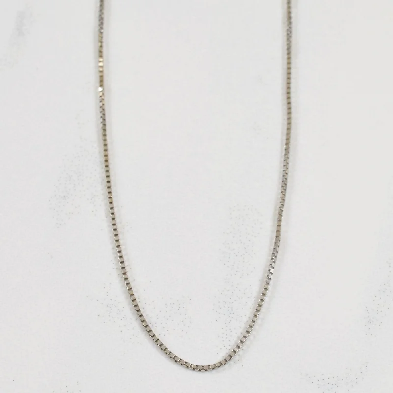 10k White Gold Box Chain | 19" |