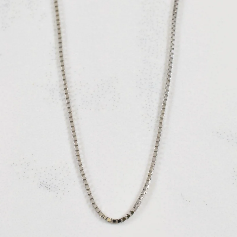 10k White Gold Box Chain | 18" |