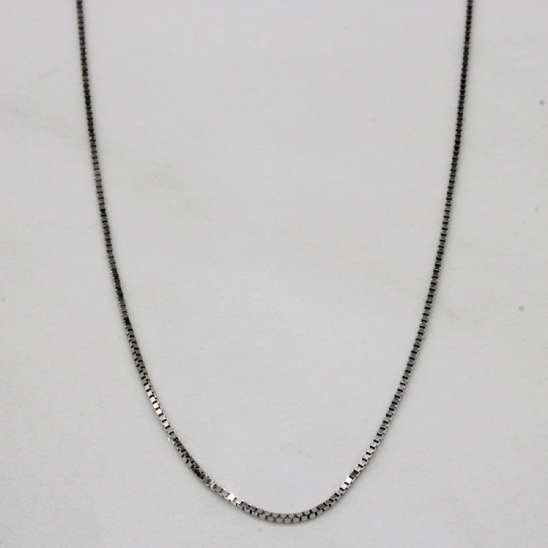 10k White Gold Box Link Chain | 16" |