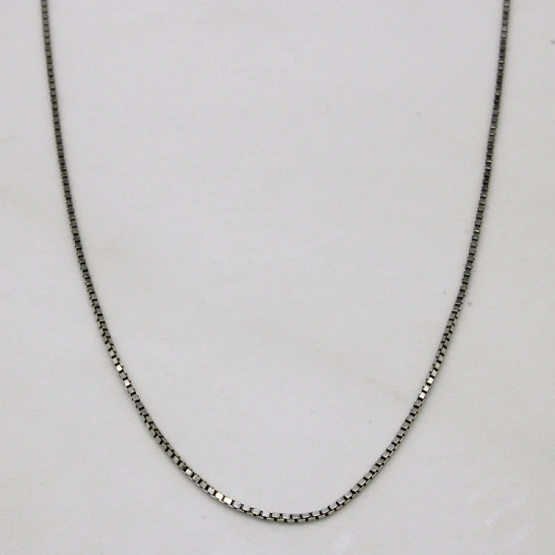 10k White Gold Box Link Chain | 20" |