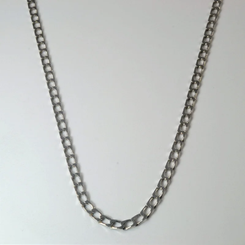 10k White Gold Curb Chain | 20" |