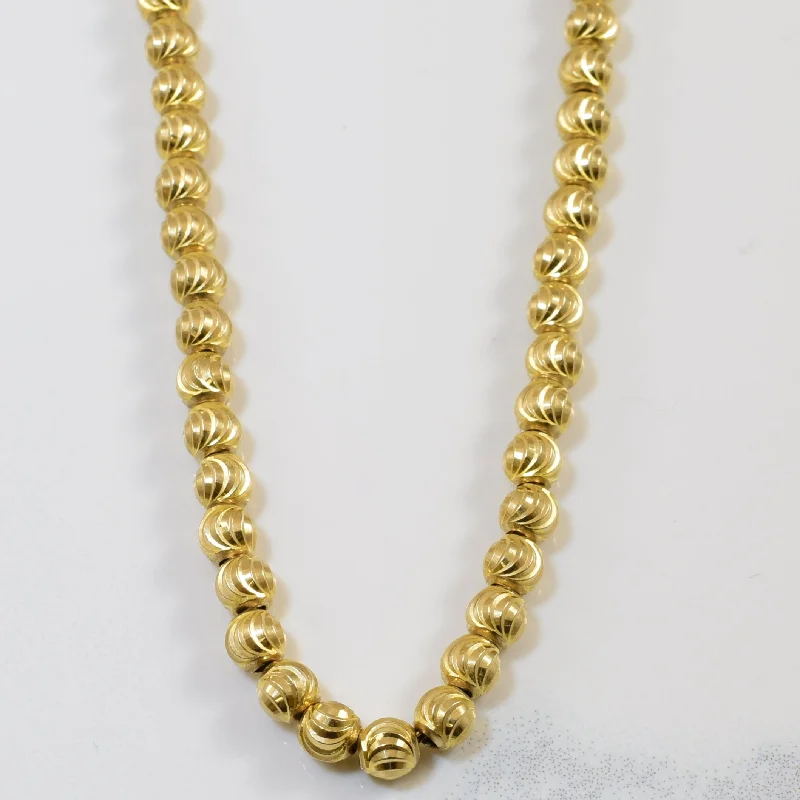 10k Yellow Gold Beaded Chain | 33.5" |