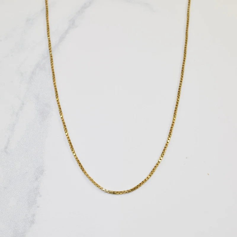 10k Yellow Gold Box Chain | 18" |