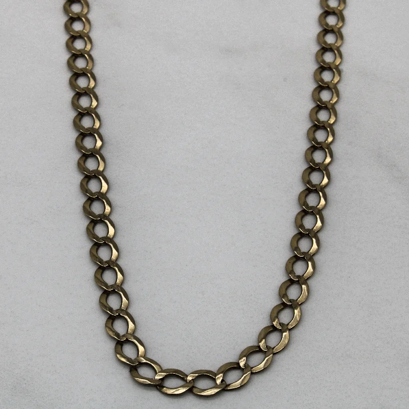 10k Yellow Gold Modified Curb Chain | 27" |