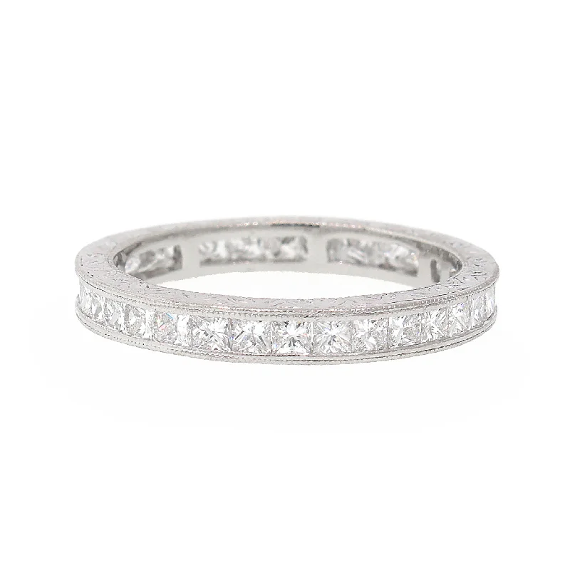 Limited-Stock Jewelry Sale – Once It's Gone, It's Gone Princess-Cut Diamond Eternity Wedding Band in White Gold