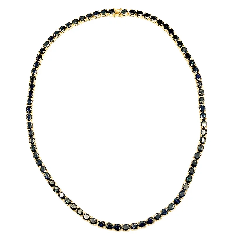 Elegant Jewelry, Exclusive Prices – Shop Now Delicate Oval Sapphire Tennis Necklace