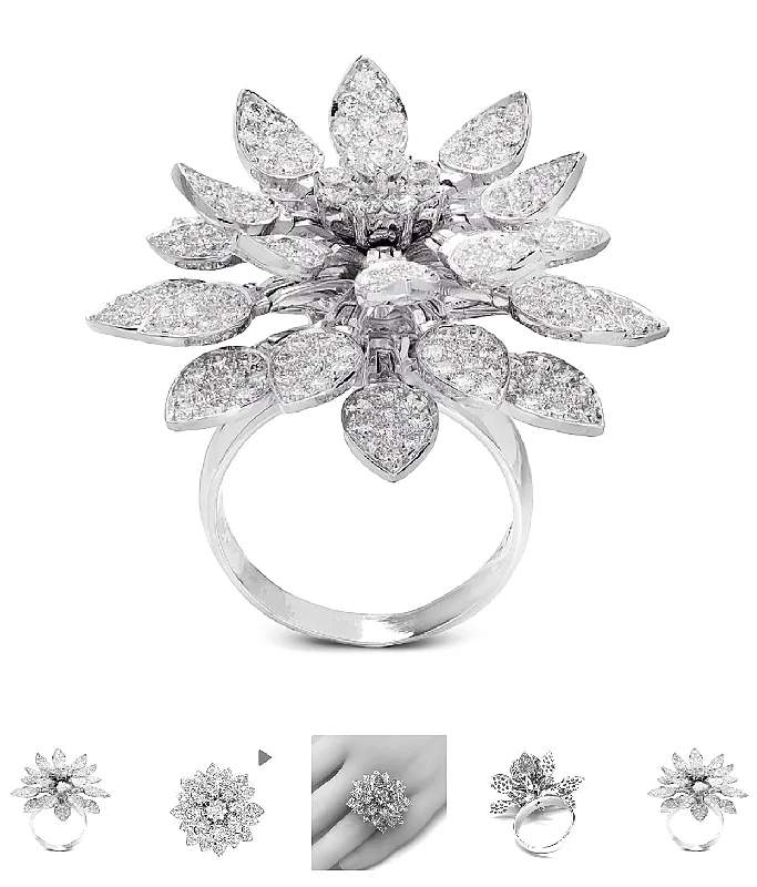 Shop Stylish Jewelry Now And Save Big Beautiful Articulating Diamond Lotus Flower Ring