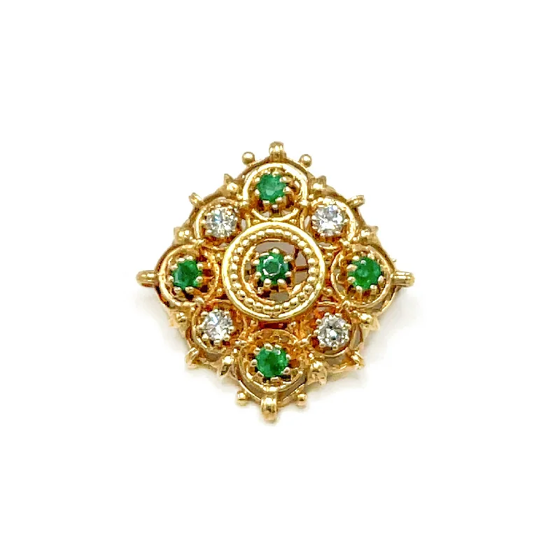 Seasonal Jewelry Deals – Elevate Your Style Vintage Emerald and Diamond Brooch