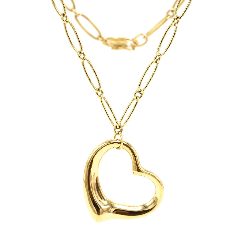 Breathtaking Jewelry, Breathtaking Prices Tiffany and Co. Elsa Peretti Open Heart Pendant with Link Chain Necklace