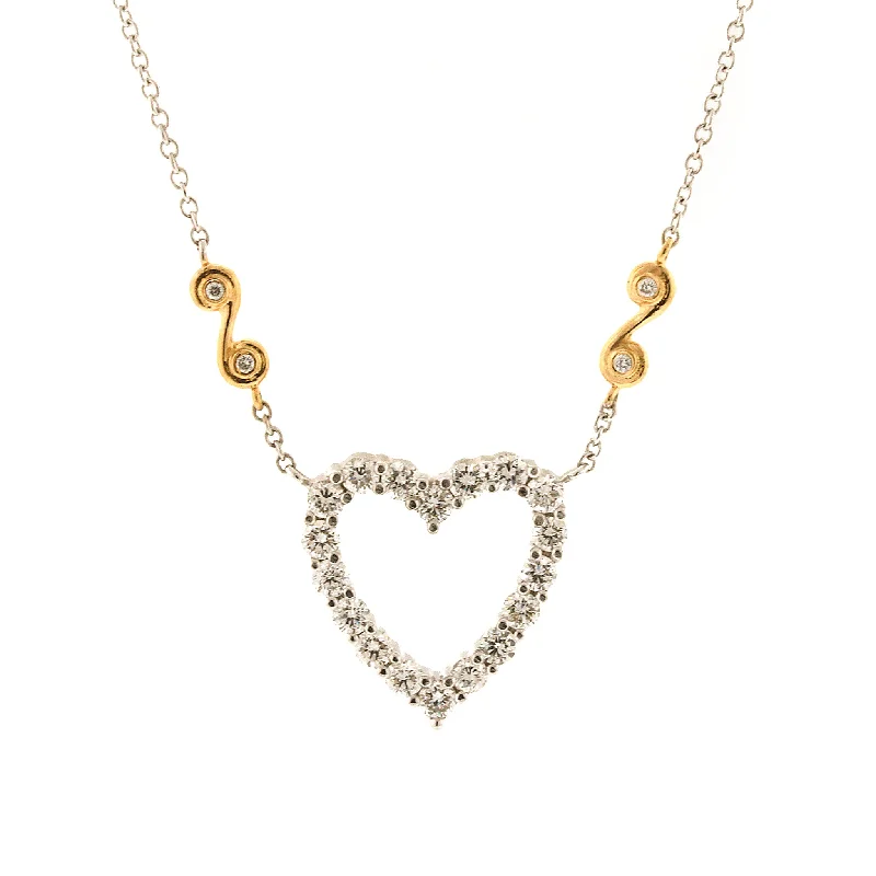 Your Perfect Accessory At The Perfect Price Two Tone Diamond Heart Pendant Necklace