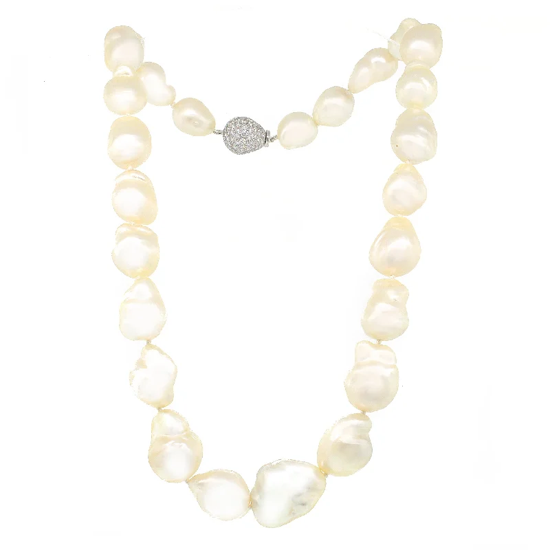 Bold And Beautiful Jewelry Now At Irresistible Prices Baroque Pearls Necklace with Diamond Clasp