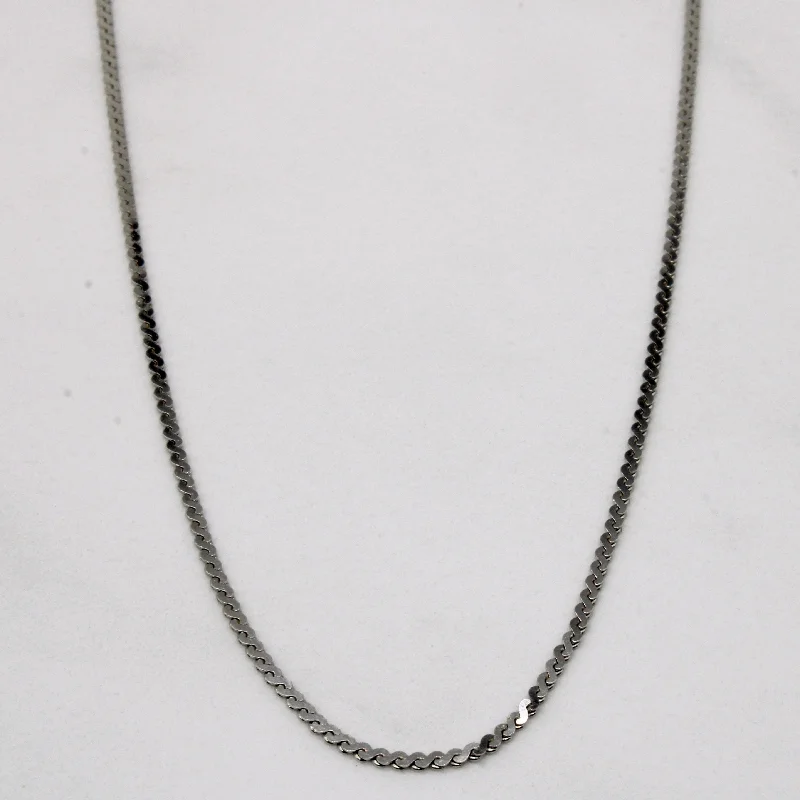 14k White Gold S Link Chain | 23" |