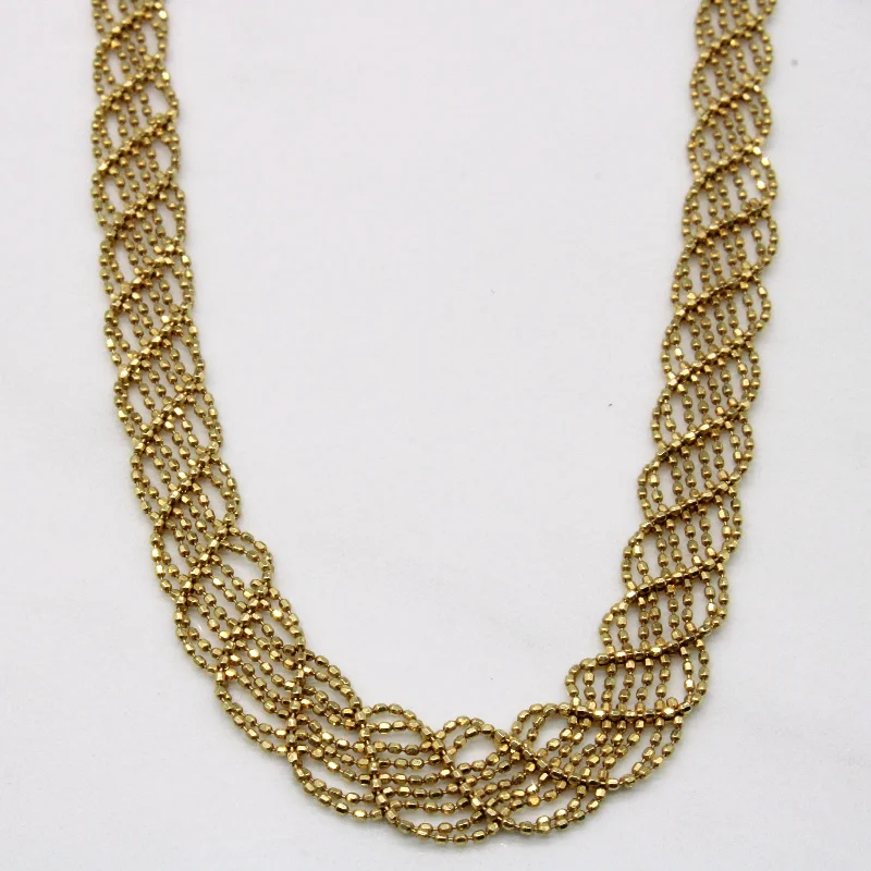 14k Yellow Gold Woven Necklace | 16" |