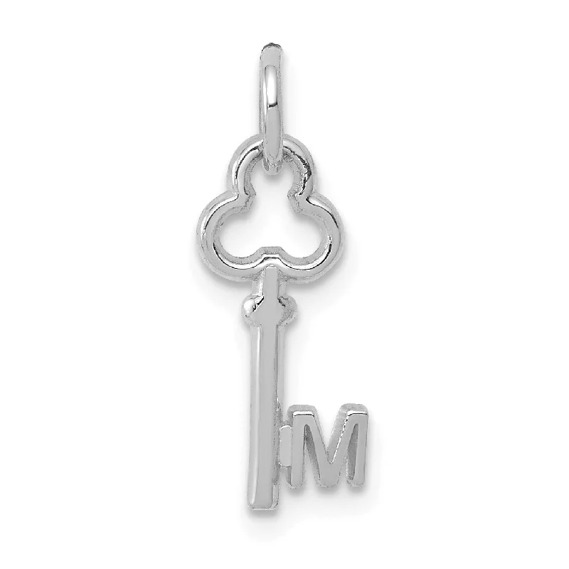 Luxury Meets Affordability – Jewelry Sale Now Live 14KT White Gold 19X4MM Initial Key Pendant; Initial M. Chain not Included