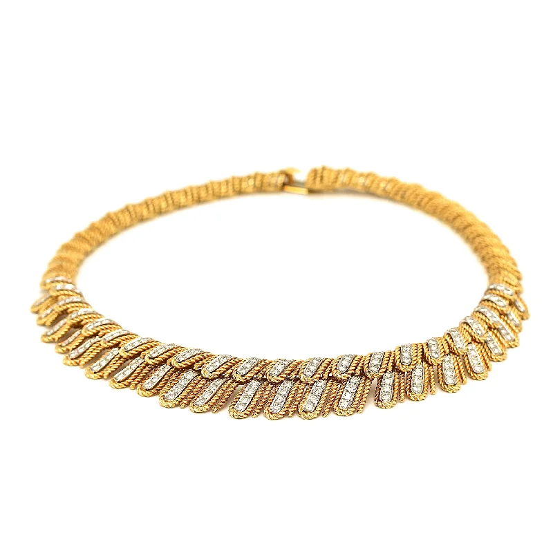 Best Jewelry Sale – Shop Exclusive Designs Now Fabulous 18k Yellow Gold Diamond Collar Necklace