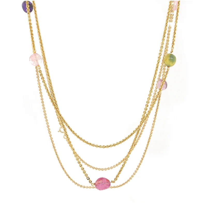 Exclusive Savings On Timeless Jewelry Pieces Semi-Precious Stones Long Bead Chain Necklace