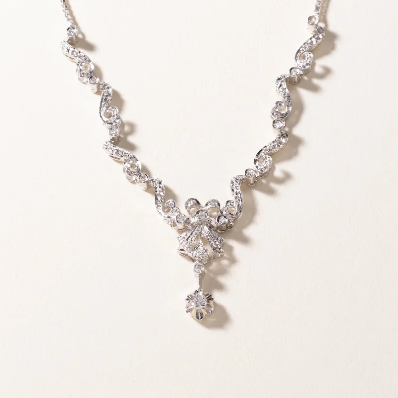 18k White Gold Diamond Necklace | 0.25ctw | 17.25"