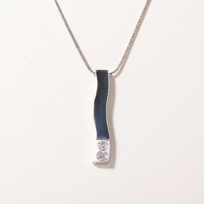 18k White Gold Diamond Necklace | 0.30ctw | 16"