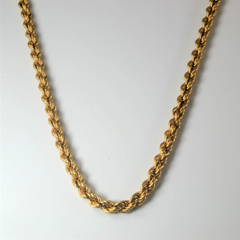 18k Yellow Gold Rope Chain | 24" |