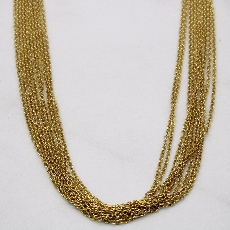 18k Yellow Gold Tiered Chain Necklace | 17" |