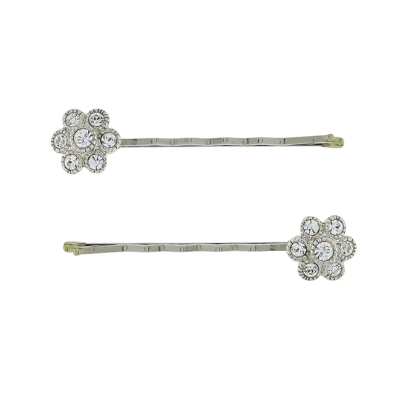 Chic And Stylish Jewelry At Discounted Prices 1928 Jewelry Clear Crystal Flower Hair Bobby Pin Set