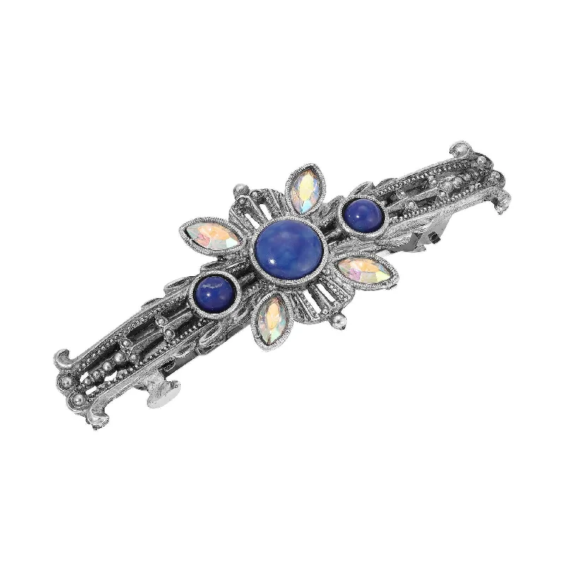 Save On Luxury Jewelry Pieces – Limited-Time Offers 1928 Jewelry Blue Lapis Stone & AB Crystal Hair Barrette