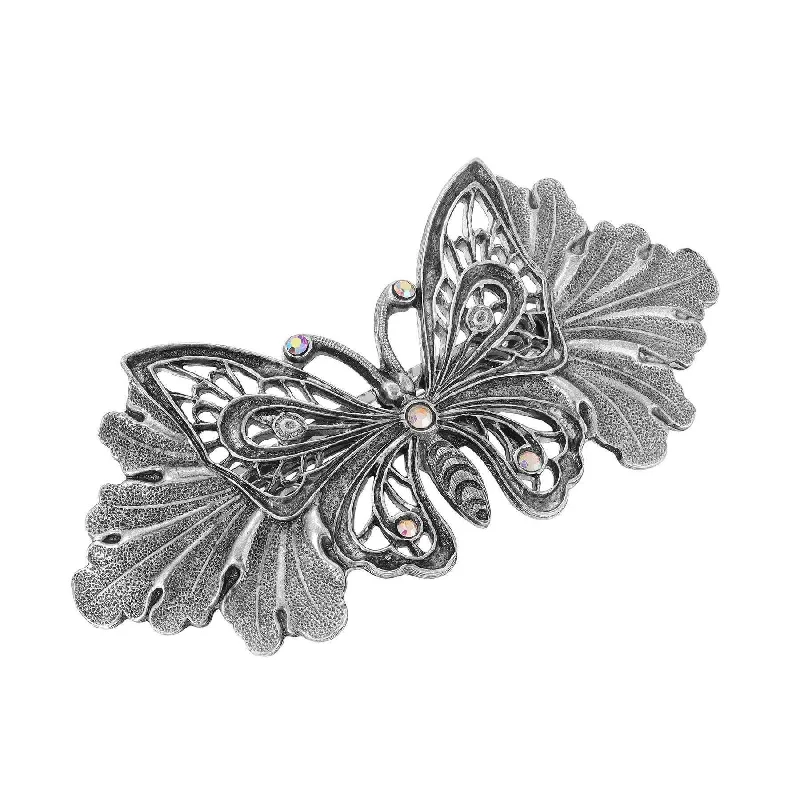 Shop Fine Jewelry With Amazing Deals 1928 Jewelry Butterfly On Leaf AB Crystal Hair Barrette