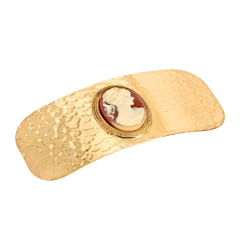 Sparkle For Less – Shop Jewelry Deals Now 1928 Jewelry Carnelian Faux Cameo Hammered Hair Barrette