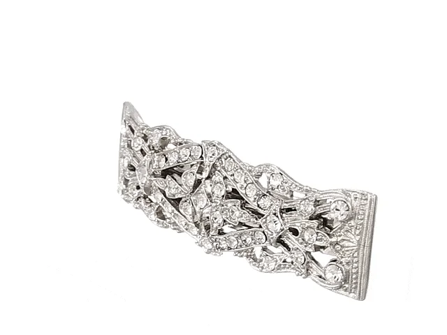 Premium Diamond Jewelry For Unforgettable Moments 1928 Bridal "Essentials" Opulent Multi Crystal Clear Bar Barrette