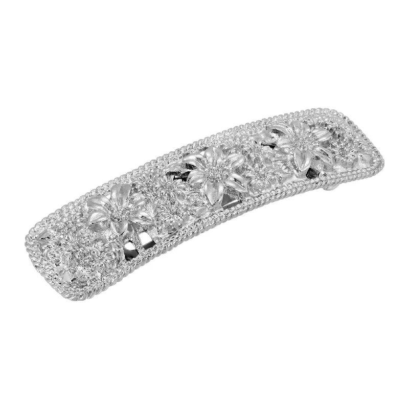 Beautiful Jewelry, Breathtaking Discounts – Hurry In 1928 Jewelry Silver Spring Flowers Hair Barrette