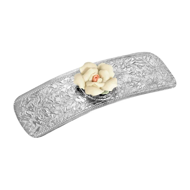 Seasonal Jewelry Clearance – Best Styles At The Lowest Prices 1928 Jewelry Ivory Porcelain Flower Hair Barrette