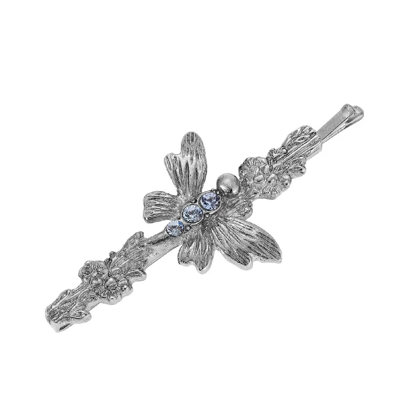 Big Discounts On Elegant Jewelry Collections 1928 Jewelry Light Sapphire Blue Crystal Butterfly Flower Bobby Pin