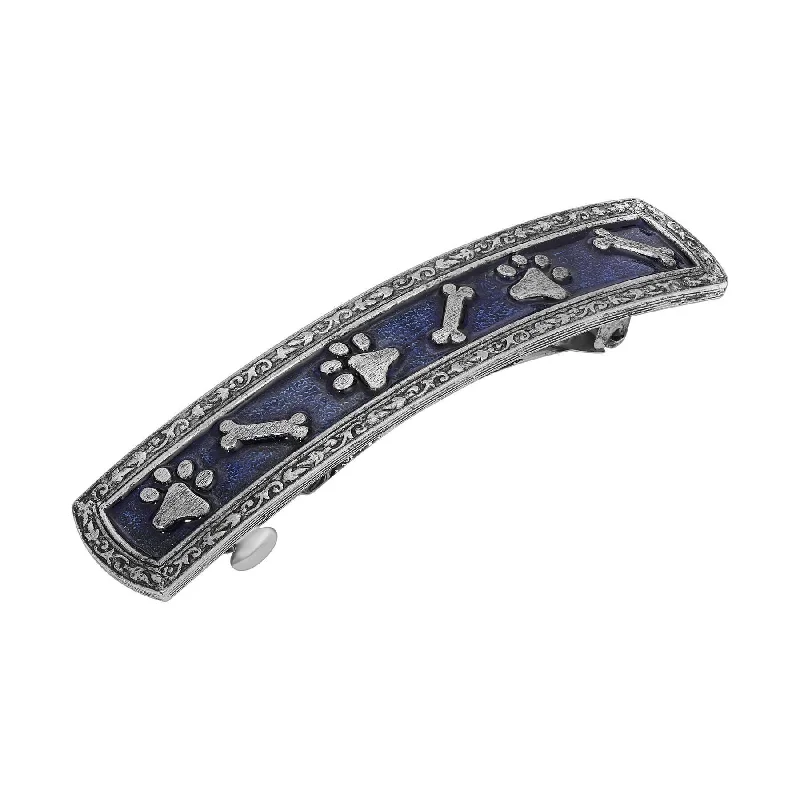 Grab Stylish Jewelry Before The Sale Ends 1928 Jewelry Paws And Bones Sapphire Blue Enamel Hair Barrette