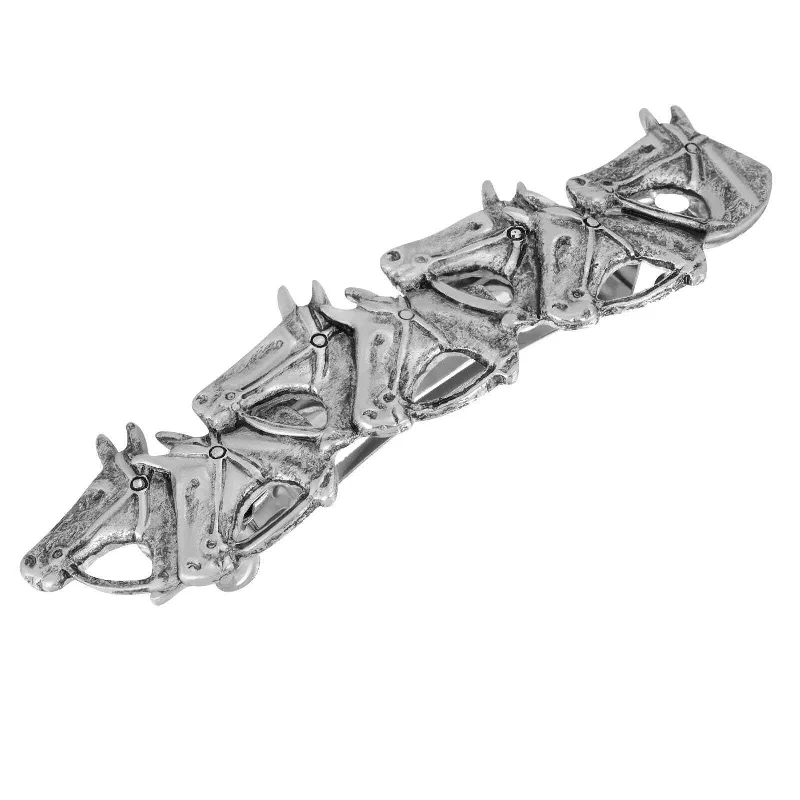 Jewelry Sale Bonanza – Grab Your Sparkle Now 1928 Jewelry Racing Horses Antiqued Hair Barrette