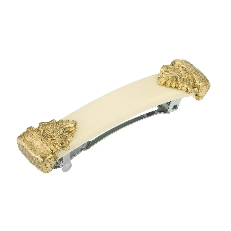 Sparkle More For Less – Jewelry Sale Happening Now 1928 Jewelry Rectangular Ivory Antique Deco Scallop Hair Barrette